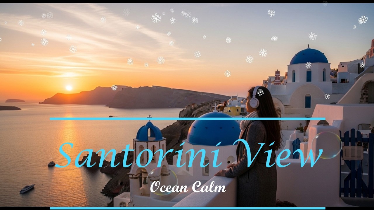 Santorini Greece 🌊 Chill Lofi with English Lyrics｜Ocean Sunset Mood