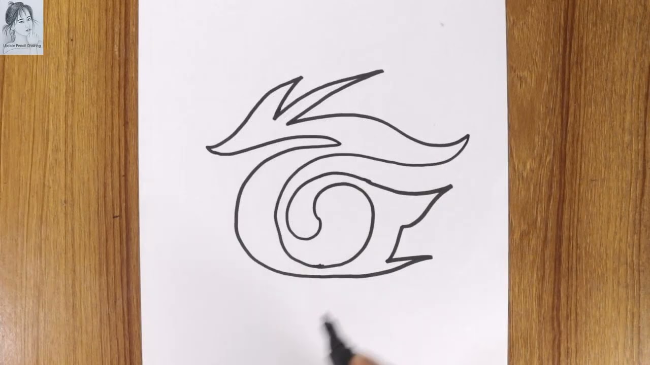 EASY DRAWING THE GARENA FREE FIRE LOGO | MARKER SKETCH DRAWING FREE FIRE LOGO | FREE FIRE DRAWING