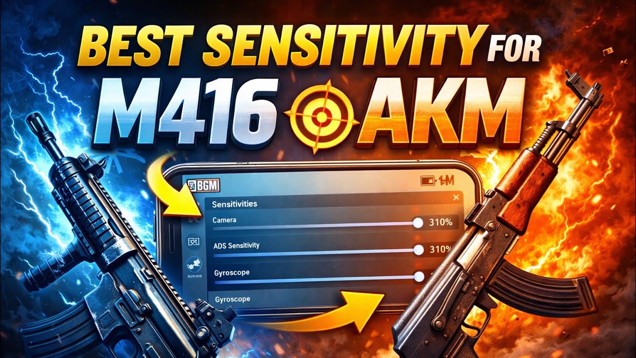 🔥 BGMI Best Sensitivity for M416 & AKM (No Gyro / iOS & Android) 🔥