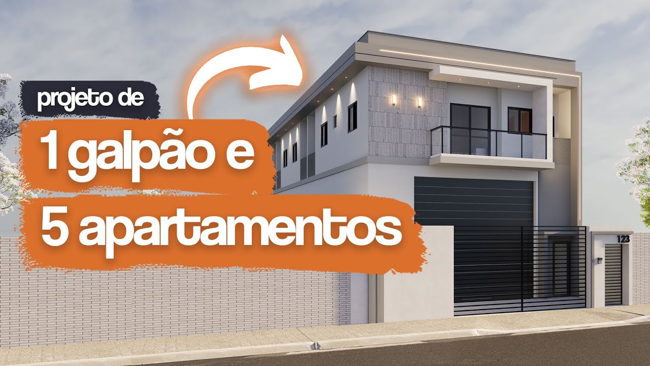1 Galpão Comercial + 5 Apartamentos de 1 quarto. Projeto prático para diversificar o investimento!