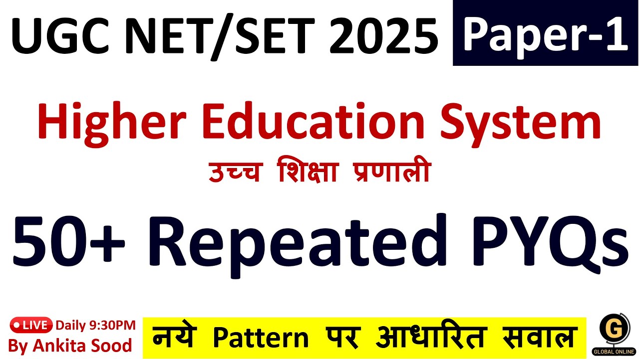 Top 50+ PYQs on Higher Education | UGC NET Paper 1 Repeated PYQs | December 2025 Important Questions