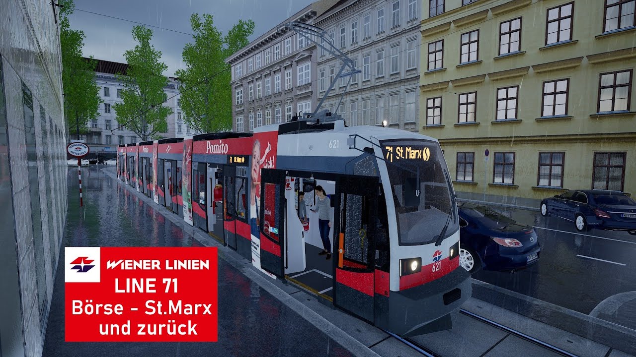 TramSim Vienna | Line 71 Börse - St.Marx und zurück