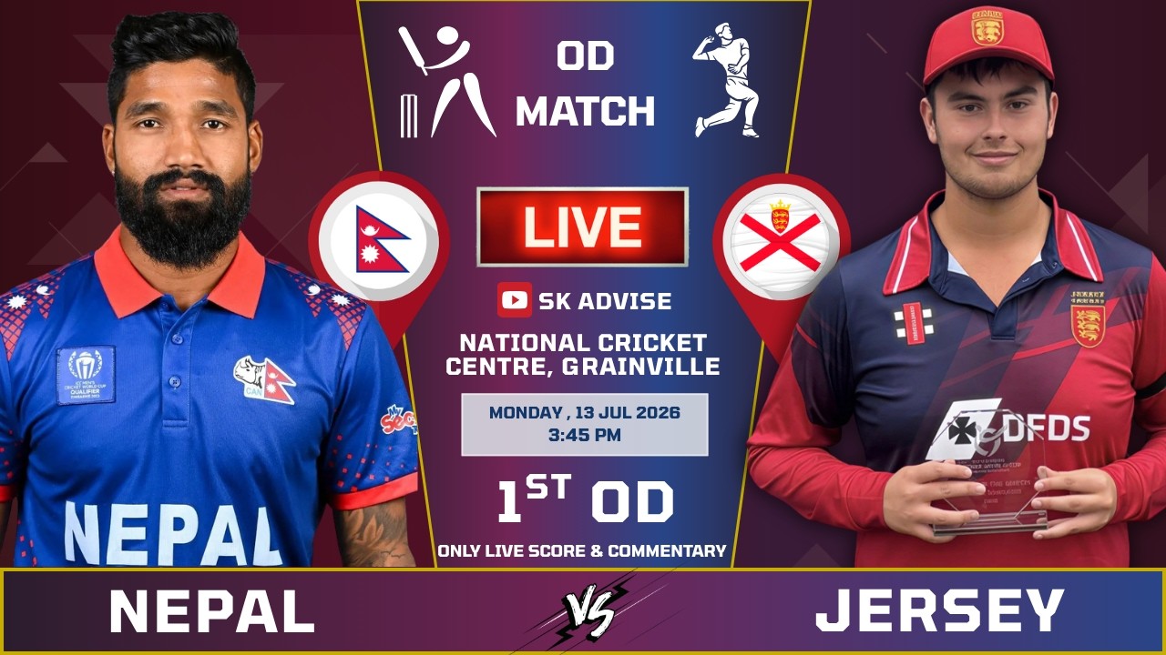 NEPAL vs JERSEY | 1st OD Practice Match LIVE | Live Score & Commentary | ODI Series | Nepal Batting