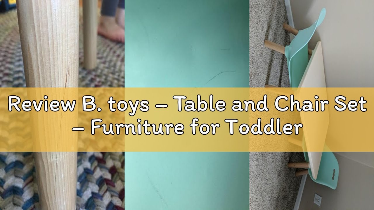 Review B. toys – Table and Chair Set – Furniture for Toddlers – 1 Craft Table & 2 Chairs – Natural W