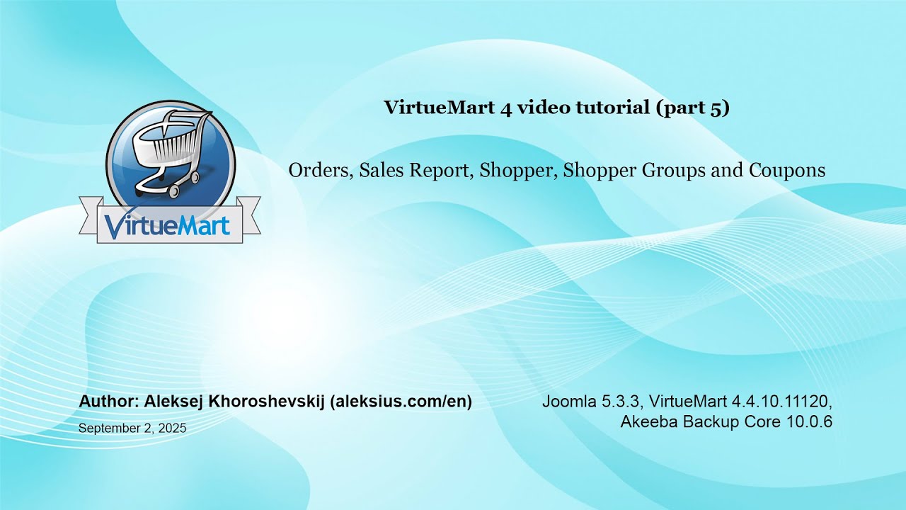 VirtueMart 4 video tutorial. Webshop in Joomla (part 5)