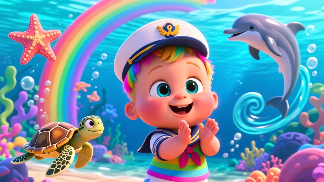 Baby’s Ocean Ship Sail ⛵🌊🐠 | Learn Sea Animals & Colors for Kids | Nursery Rhymes & Toddler Learning