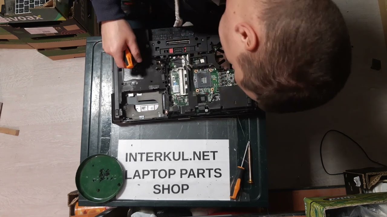 HP EliteBook 8570p - disassembly replace LCD screen motherboard keyboard palmrest bottom case cooler
