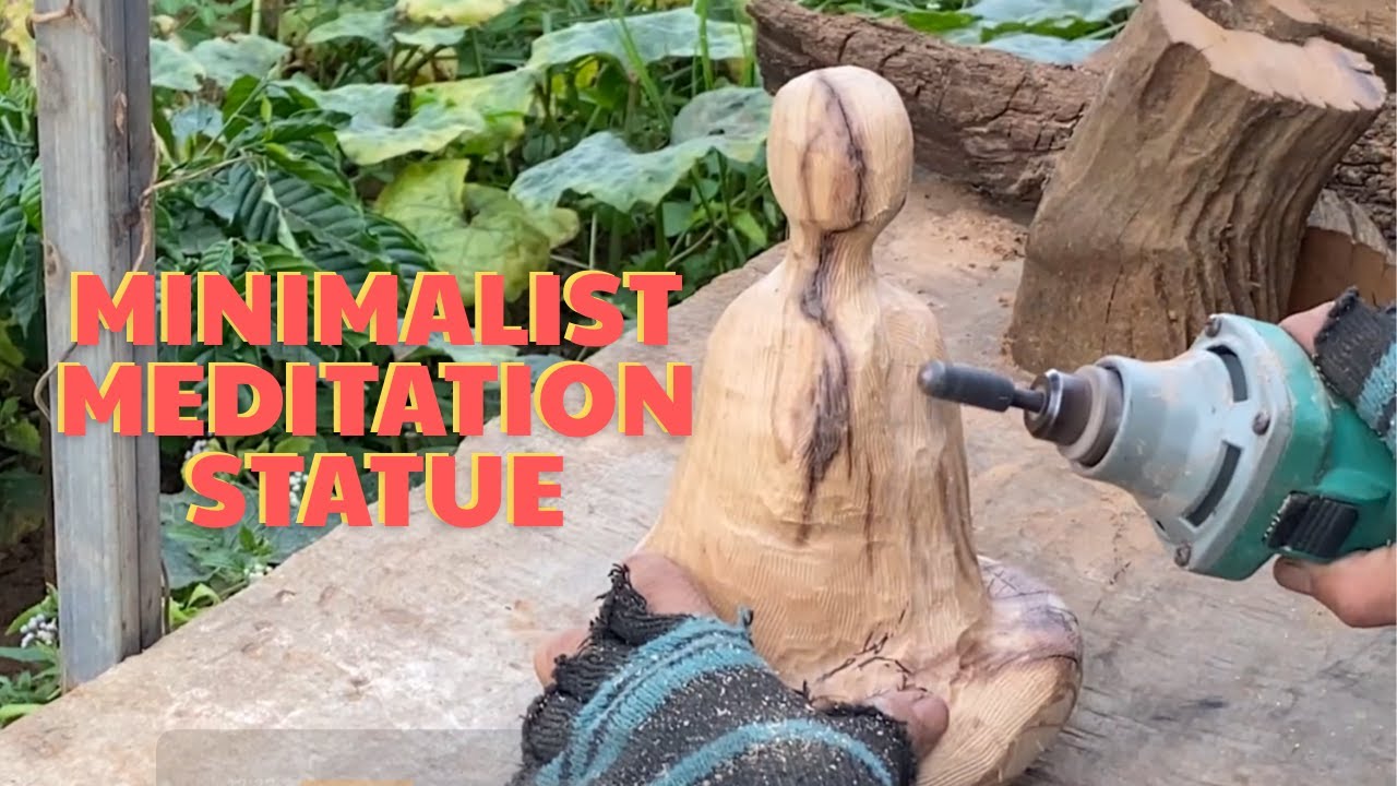 Minimalist Meditation Statue | Handcrafted from Ancient Wood