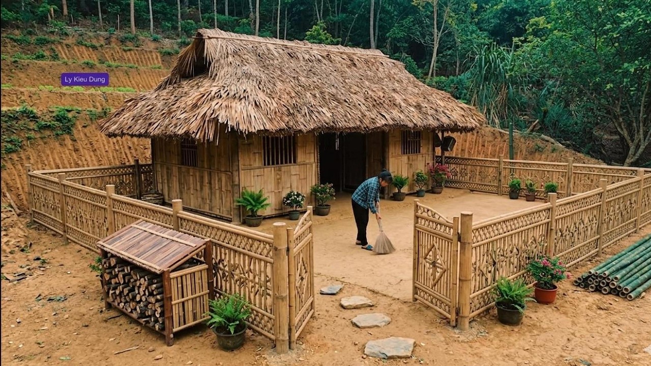 Single Mother Builds a Fence and Gate Around Her Home | Simple Countryside Life 🏡✨