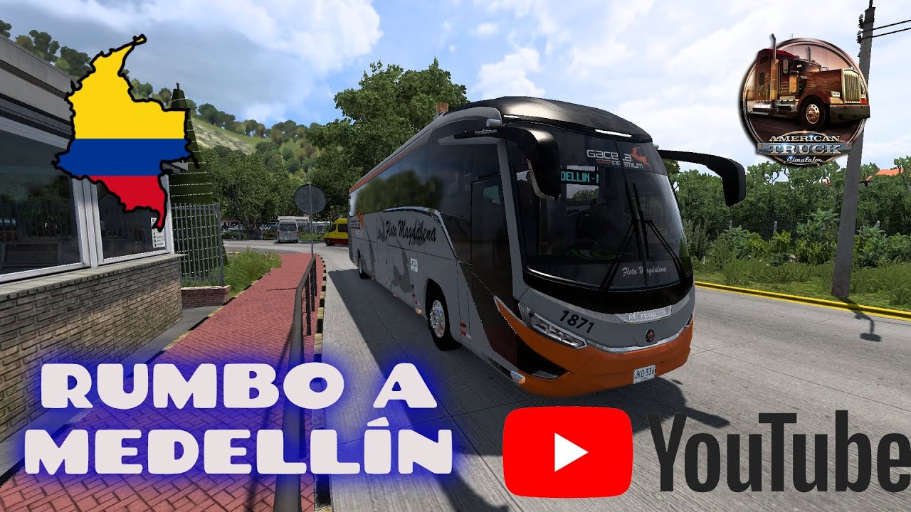 American truck simulator | MARCOPOLO G8 | Con destino al MEDELLIN | ATS COLOMBIA REAL MAP