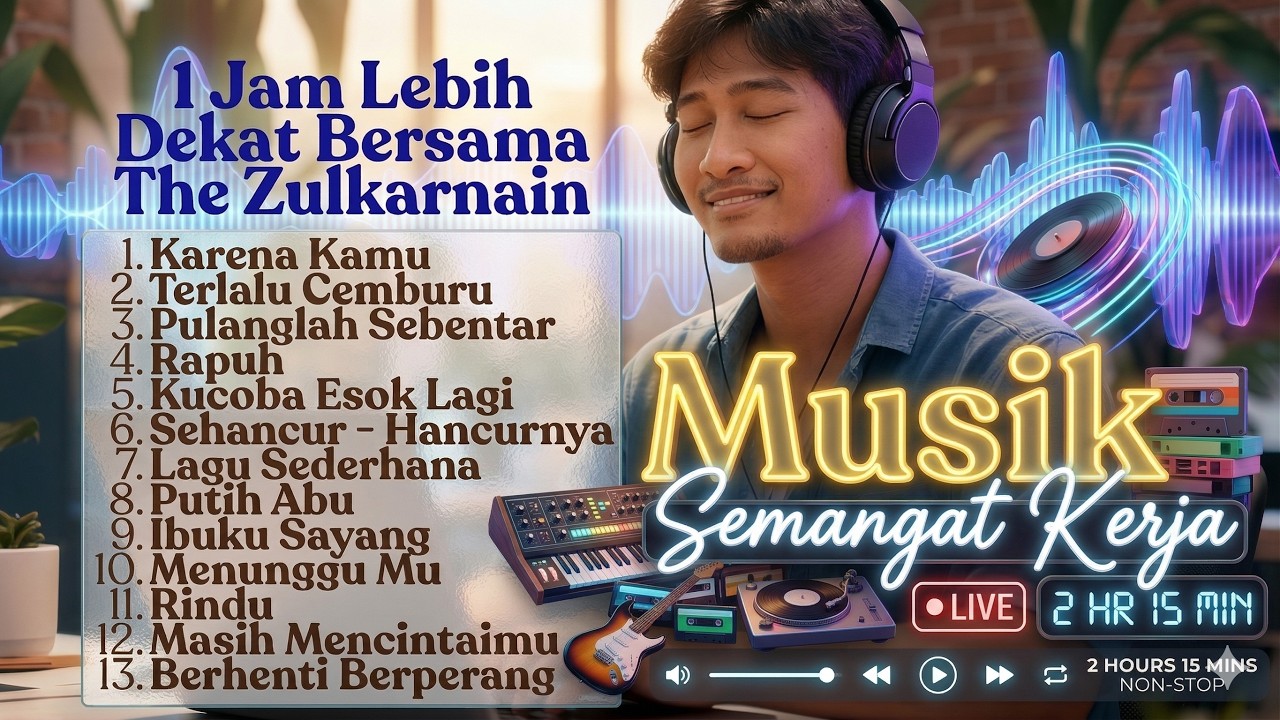 Kompilasi Lagu The Zulkarnain 1 Jam  Musik Semangat Kerja, Bikin Hidup Termotivasi & Hilangkan Galau