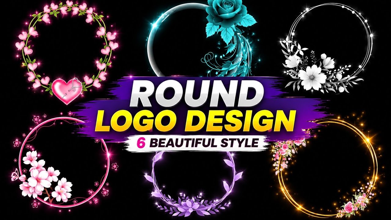 ROUND LOGO DESIGN 💫 LOGO DESIGN AESTHETIC BEAUTIFUL DESIGN😍 || part 4