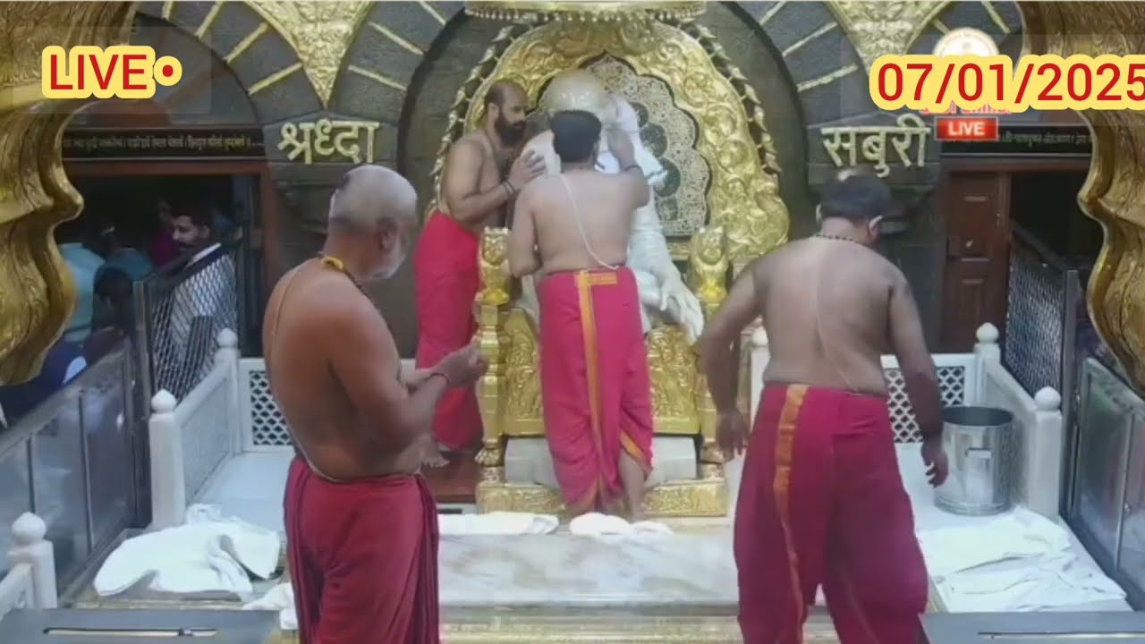 SHREE SAI BABA MANGAL SNAN AVAM AARTI DARSHAN SHIRDI SE PRASARIT 7 January 2025