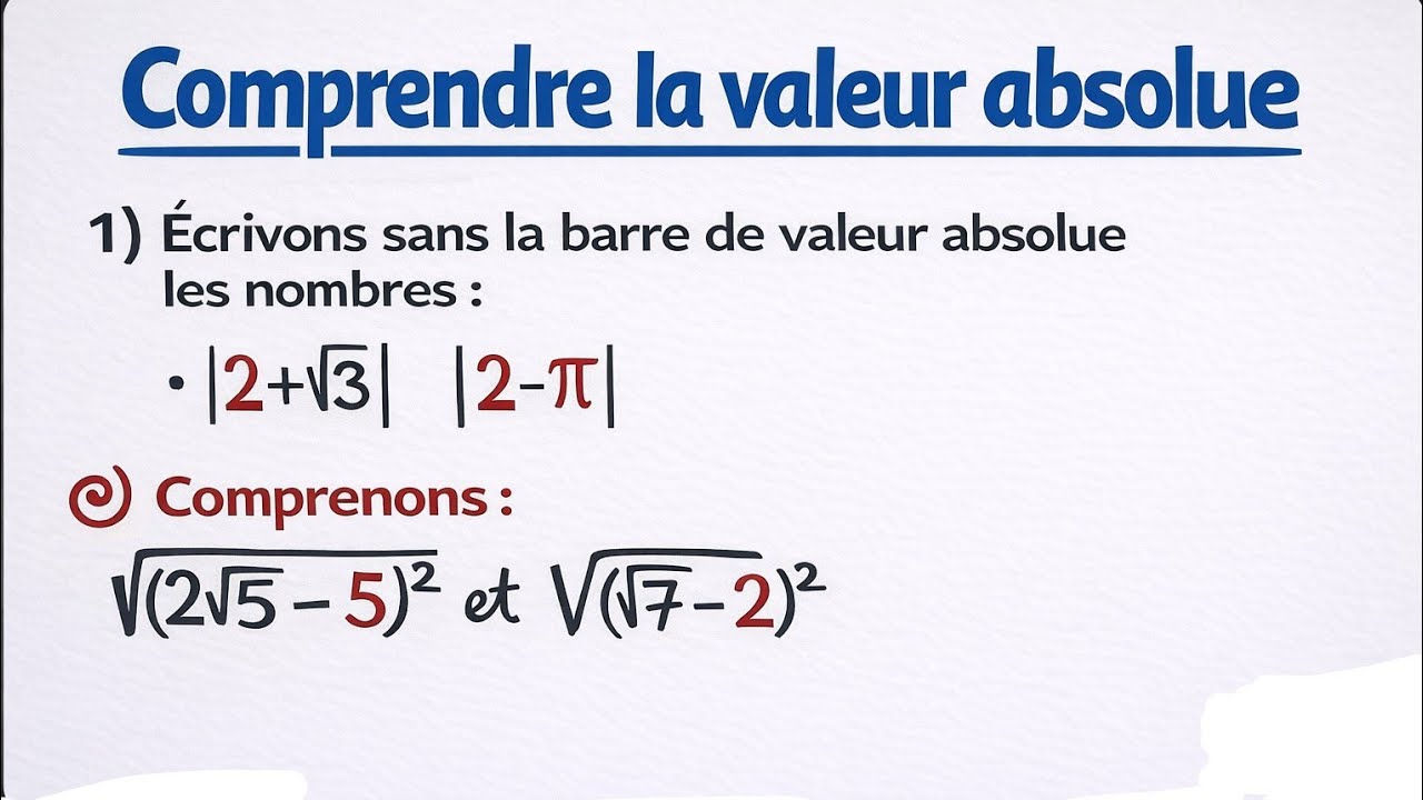 TU VAS SOUFFRIR SI TU NE COMPRENDS PAS CETTE PROPRIÉTÉ SUR LA VALEUR ABSOLUE 
