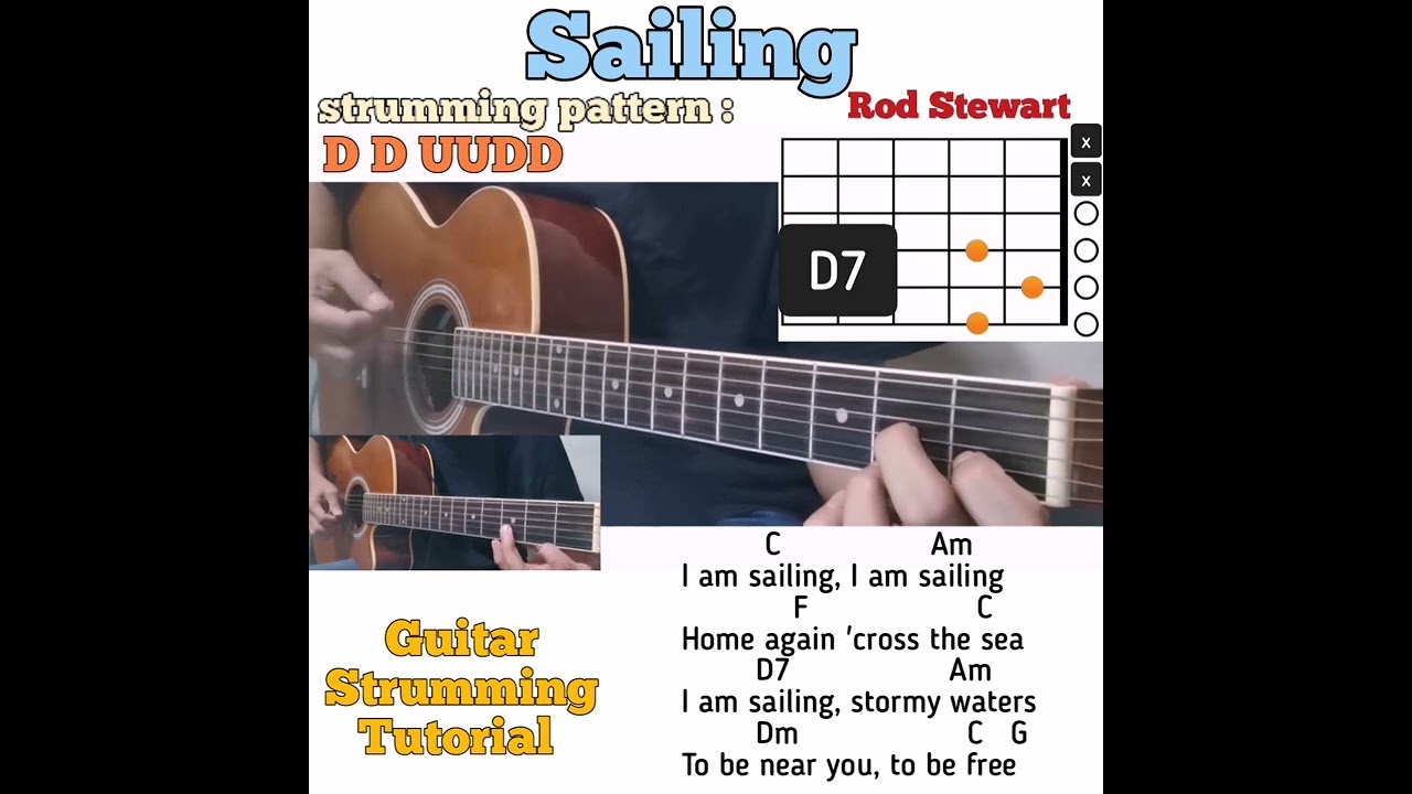 Sailing - Rod Stewart guitar chords w/ lyrics & strumming tutorial