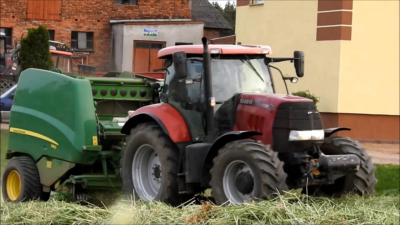 Case IH Puma 160 CVX & John Deere 960 - prasowanie żyta