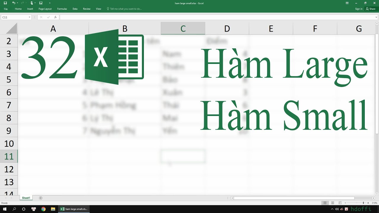32. Cách sử dụng hàm Large, Small trong Excel