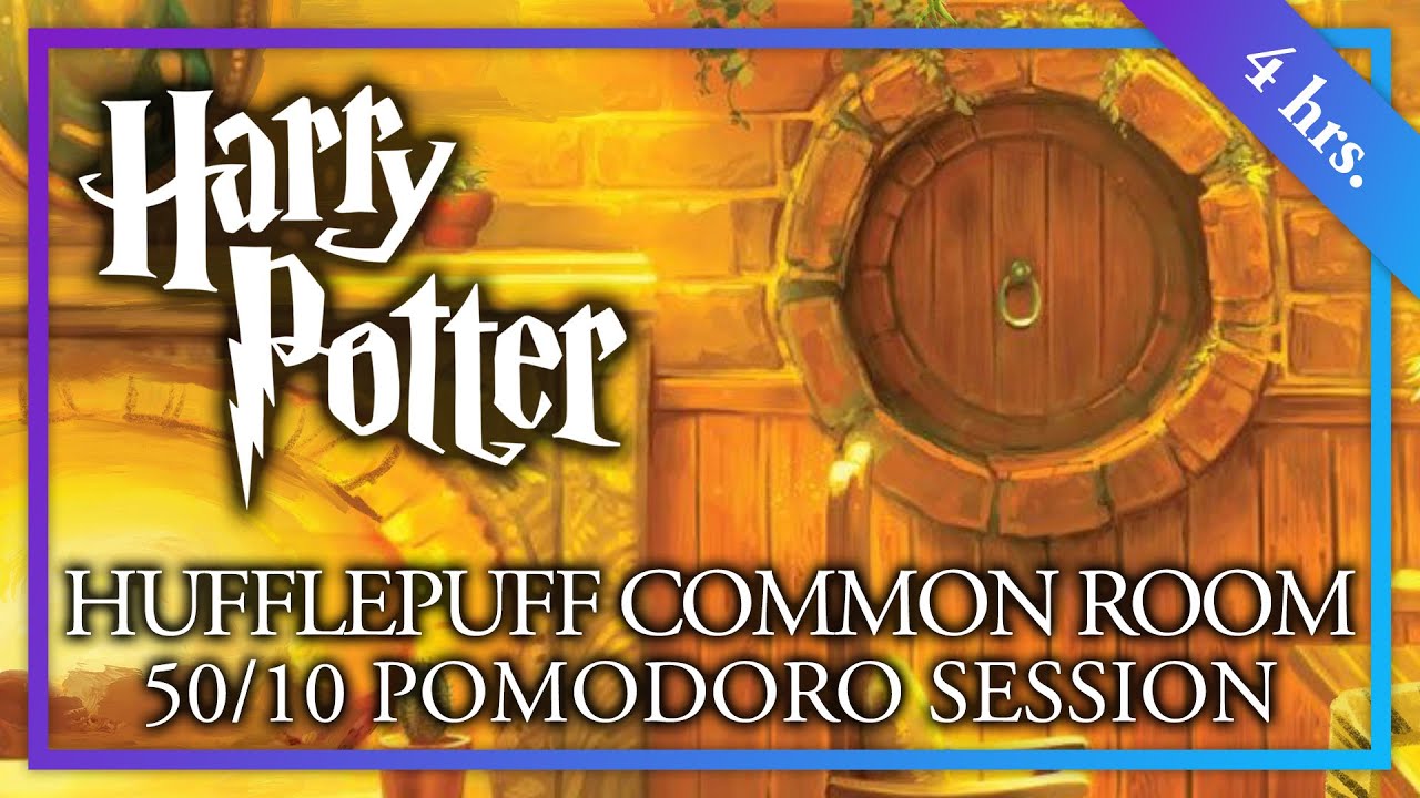 STUDY in the HUFFLEPUFF COMMON ROOM - 50/10 Long Pomodoro Session - Harry Potter ASMR