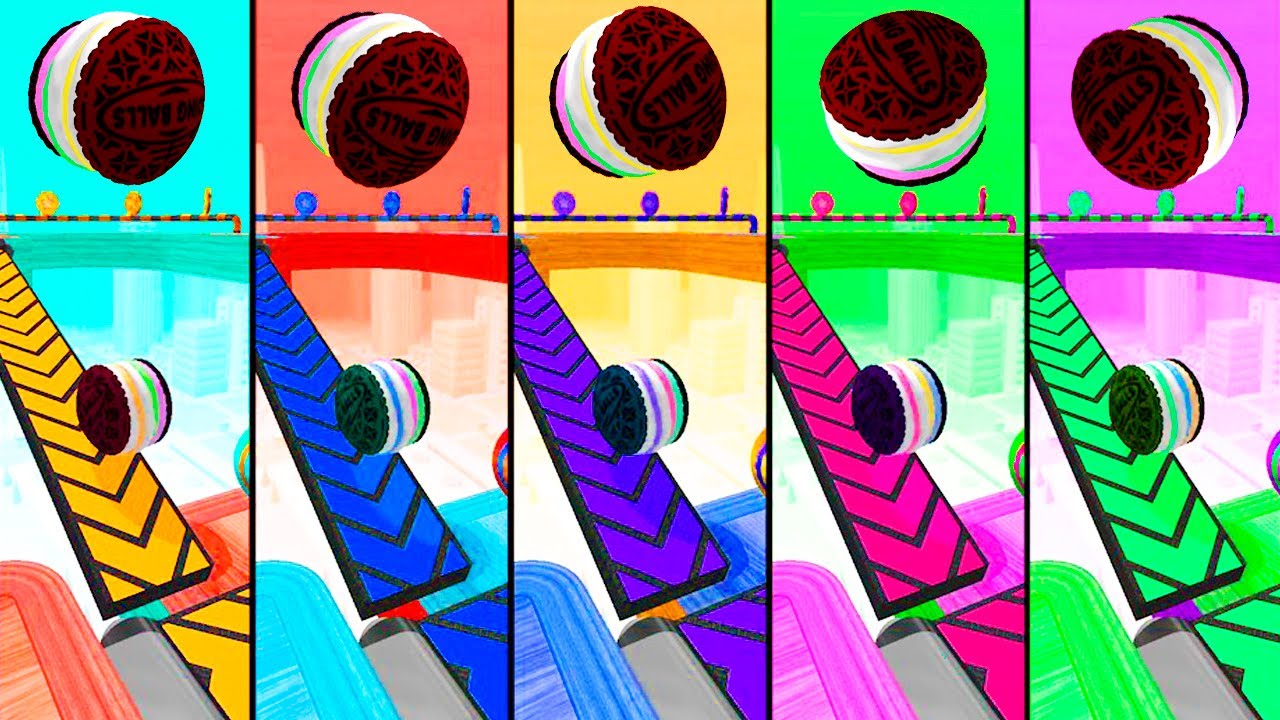 Going Balls Reverse - 5 Marshmallow Ball Colored Race | Gameplay Update New Levels