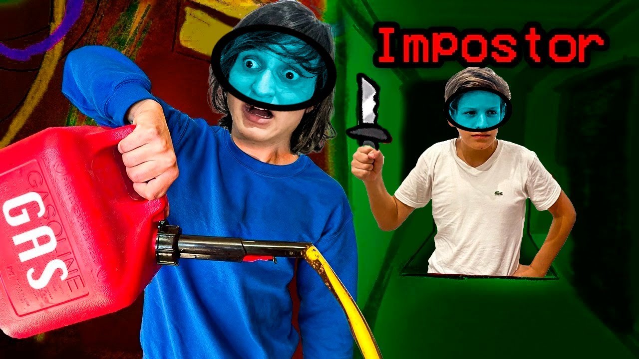 JOGAMOS AMONG US NA VIDA REAL COM 2 IMPOSTORES! - (Impostor IQ 999,999,999)