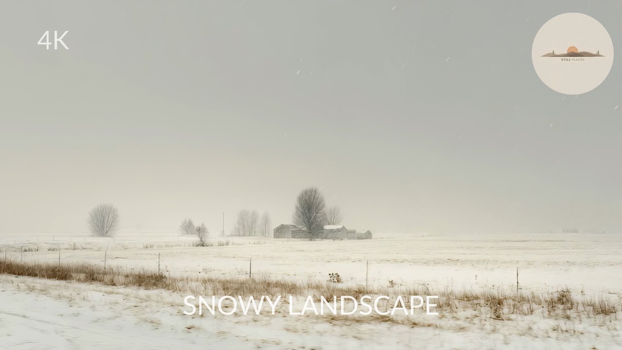 Soft Snow Sounds in a Snowy Field | 3 Hours of Minimalist Winter Ambience