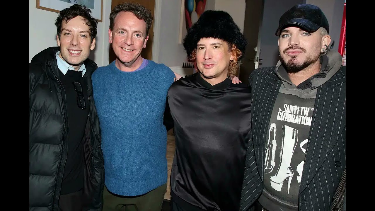 Adam Lambert backstage w the cast & Hillary Clinton at musical Messy White Gays/Adam stories, Jan 11