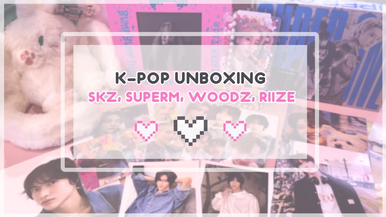 ♡ kpop album & photocard unboxing | распаковка карт и альбомов | stray kids, superm, woodz, riize ♡