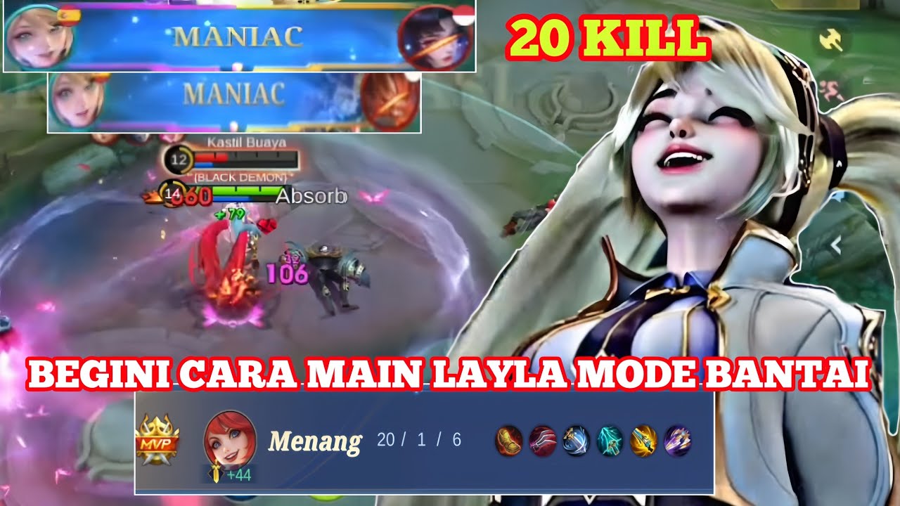BEGINI RAHASIANYA LAYLA BISA SESAKIT KAYA PAKE CHIT. BUILD TERSAKIT LAYLA. mobilelegends 