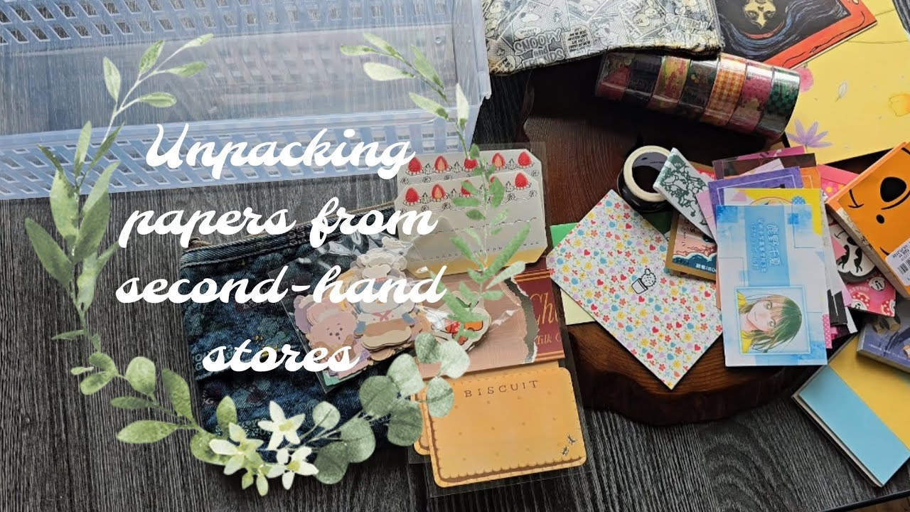 Unboxing scrapbook papers from second hand store 🥰