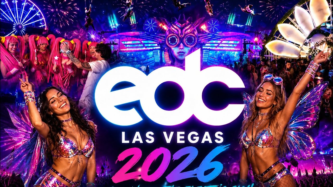 ​4K Walking Tour of EDC Las Vegas 2026 🎡✨ Crowd & Rave Vibes! #edc 