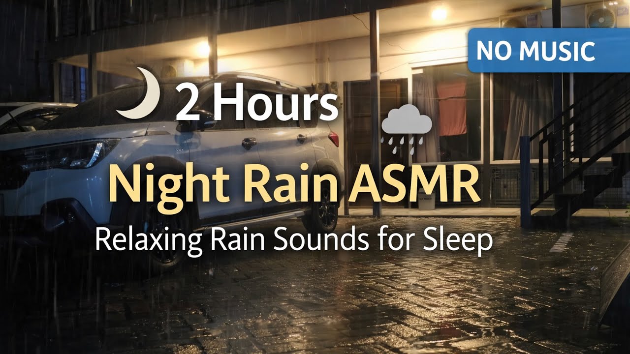 2 Hours Night Rain ASMR | Fall Asleep Fast with Rain Sounds