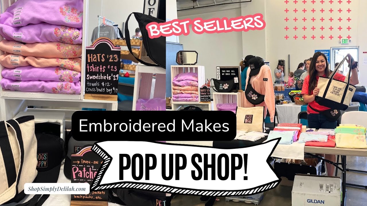 POP UP SHOP WORTH IT? I EMBROIDERED ITEMS FOR A VENDOR EVENT. MY FIRST VENDOR EVENT VLOG