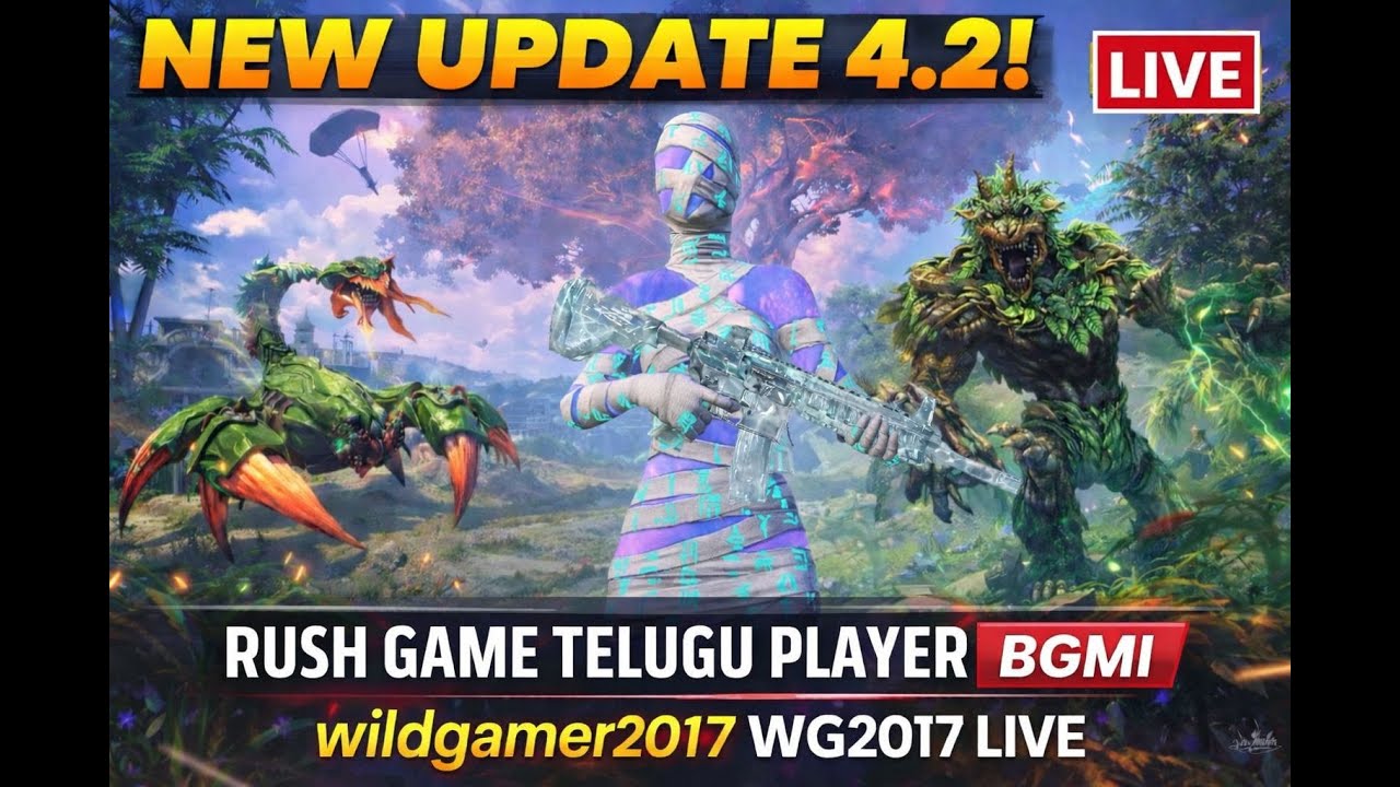 LETS PLAY RUSH BGMI 4.2 NEW UPDATE LIVE 'TELUGU' [ NON-GYRO PLAYER ]  #telugu #bgmi #live #pubg