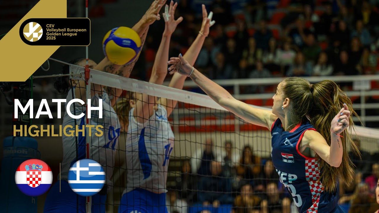 Highlights | Croatia vs. Greece - CEV Volleyball European Golden League 2025 | Women