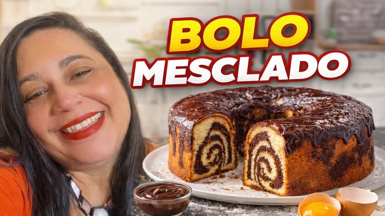 DELICIOSO BOLO MESCLADO COM SABOR E LEMBRANÇA DE INFÂNCIA