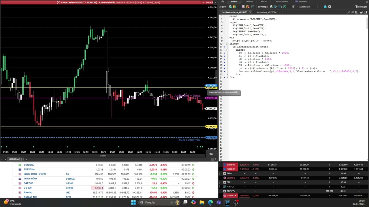 Como Calcular Pre&ccedil;o Just&iacute;ssimo do D&oacute;lar - Aprenda a Calcular em Tempo Real - C&oacute;digo Fonte