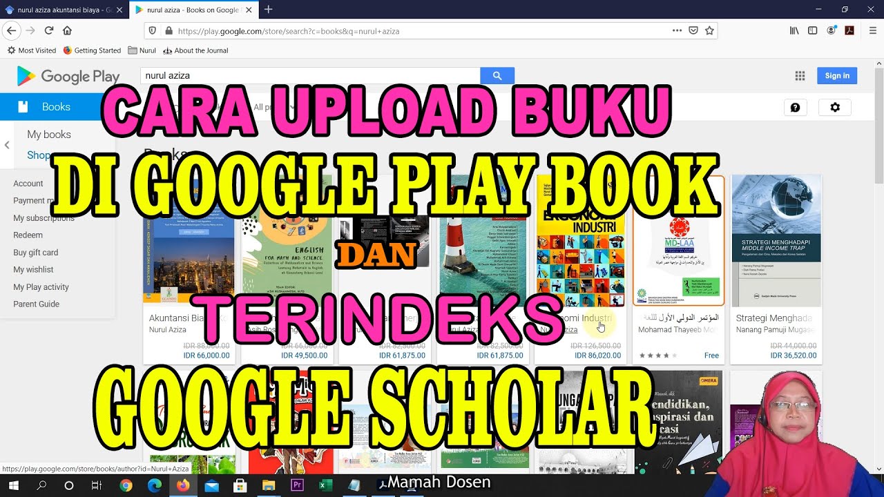 CARA UPLOAD BUKU DI GOOGLE PLAY BOOK DAN TERINDEKS GOOGLE SCHOLAR
