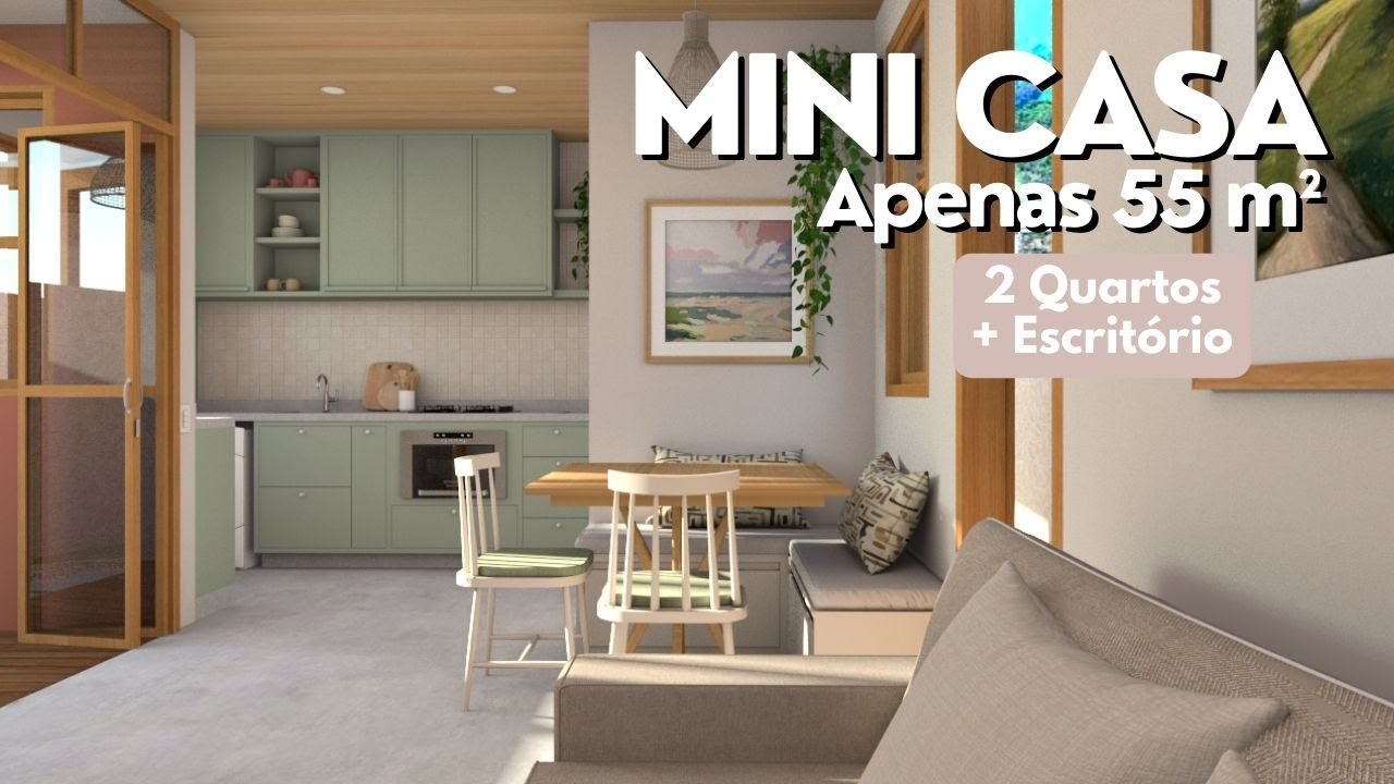 Mini Casa 55 m² - 2 quartos + escritório🤩