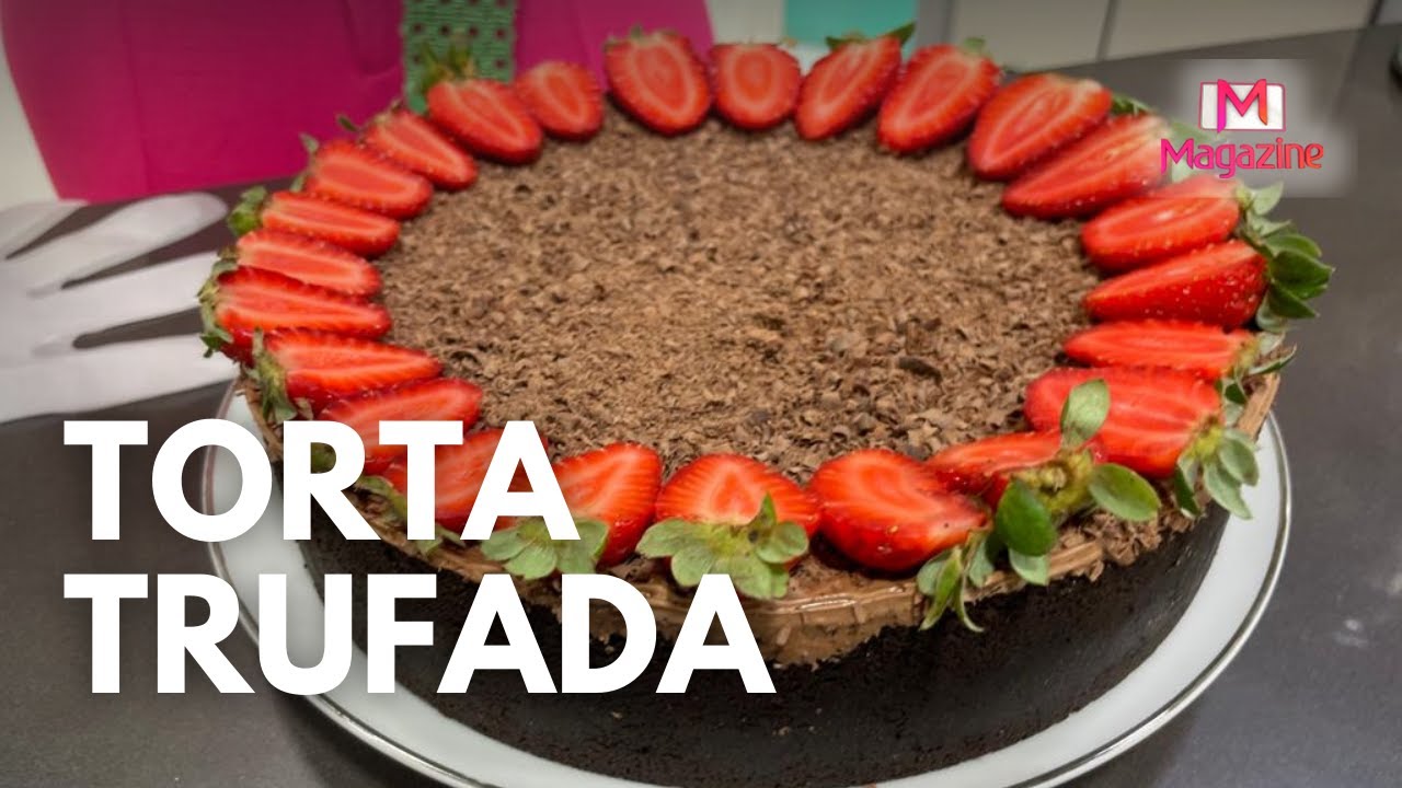 TORTA TRUFADA DE CHOCOLATE COM MORANGO | RECEITA