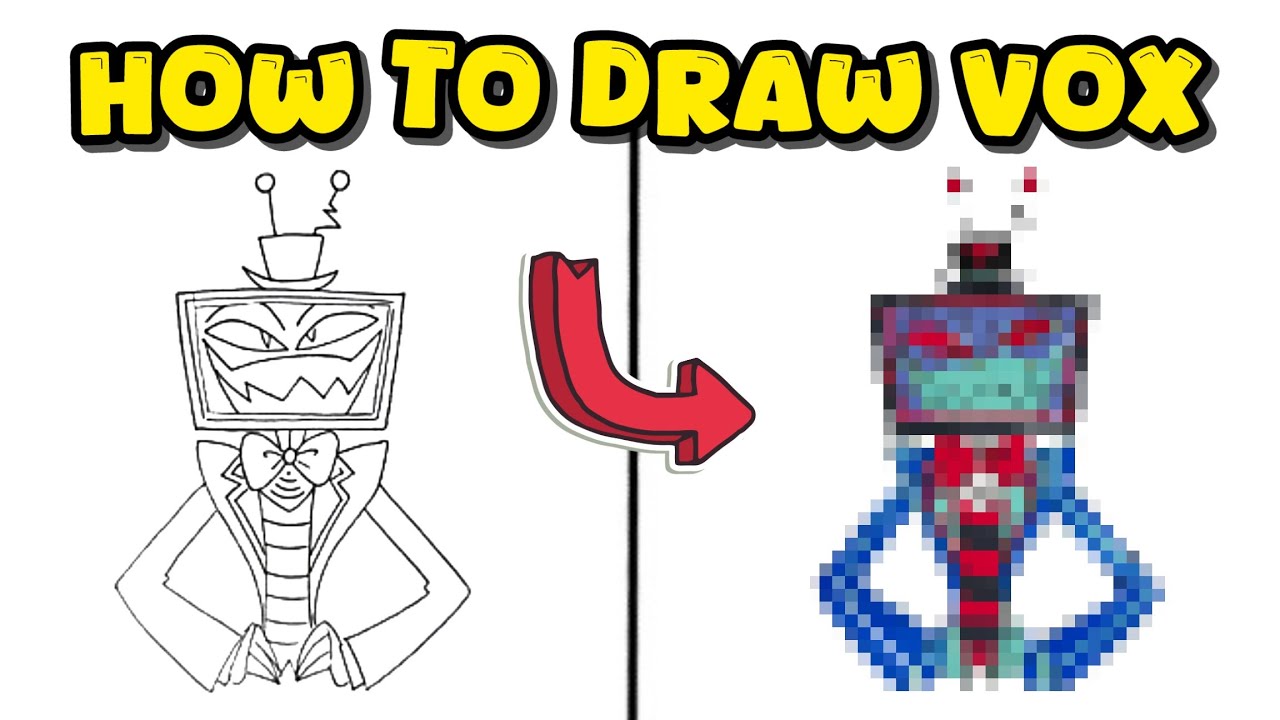 How to Draw Vox from Hazbin Hotel – Cartoon Character Drawing Process