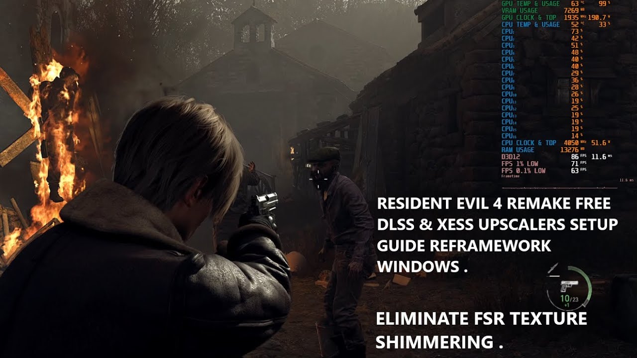 Resident Evil 4 Remake 2025 DLSS 3.8.10 и XeSS Upscalers REFramework Настройка Windows + Сравнение