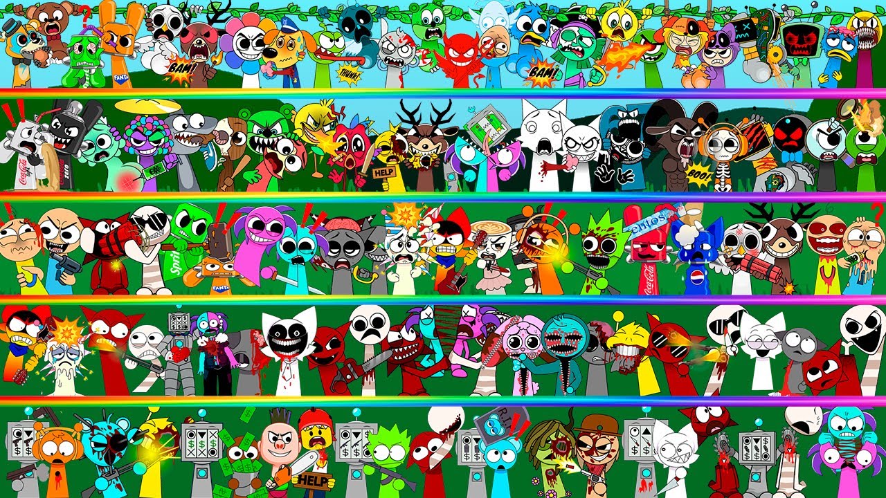 Incredibox Sprunki ALL My OC's Sprunki gone CRAZY and THEY are killing each other! Now Together