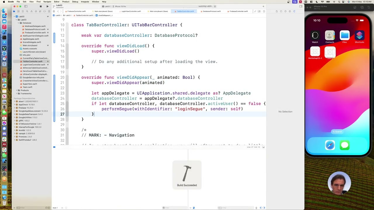 iOS Login screen with Tab Bar Controllers