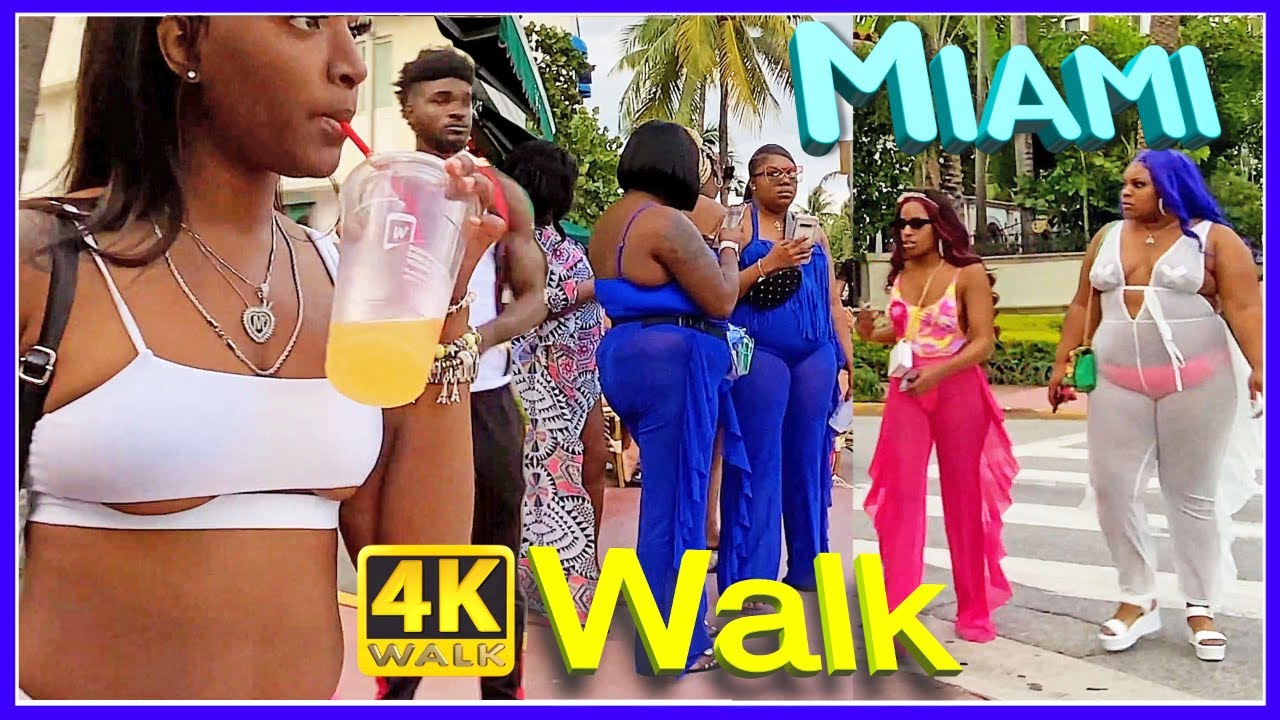 [4K] Walk MIAMI BEACH South Beach SLOW TV travel vlogger USA