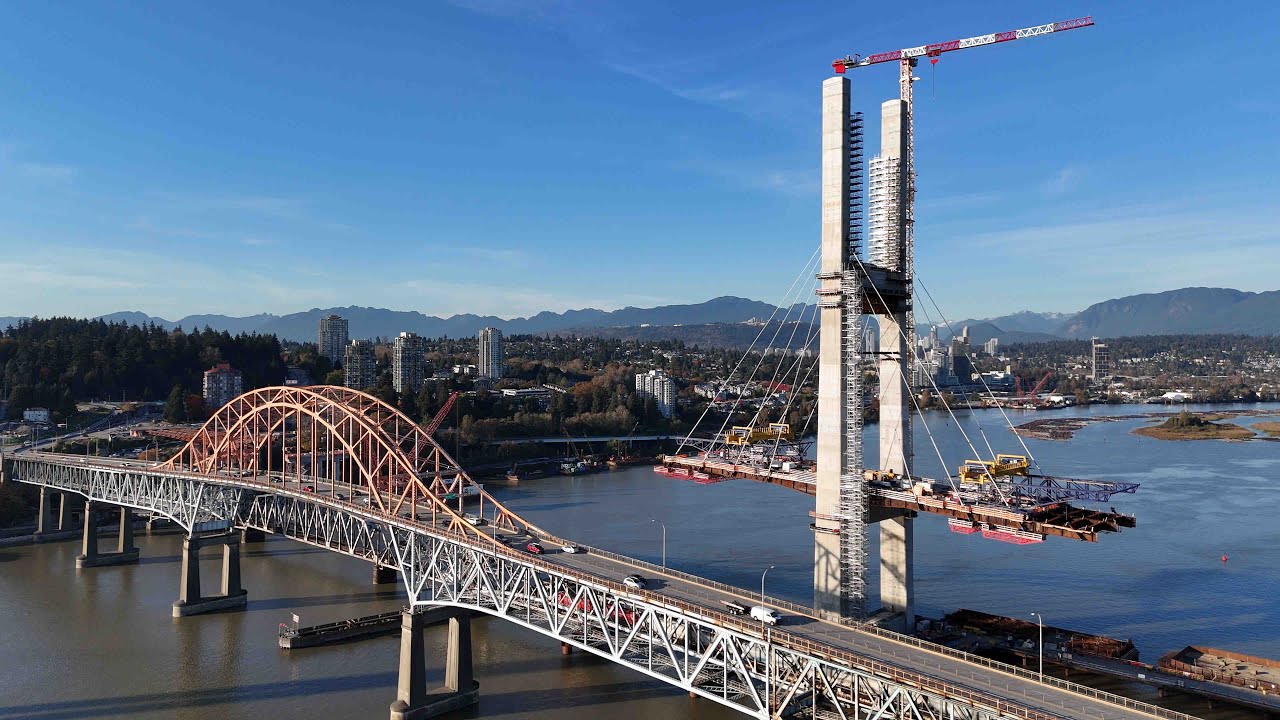 Pattullo Bridge Construction - Sunny Day Flyby - 10/14/24