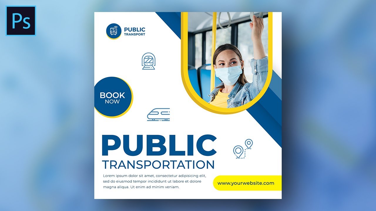 Public Transport Social Media Post Design In Adobe Photoshop