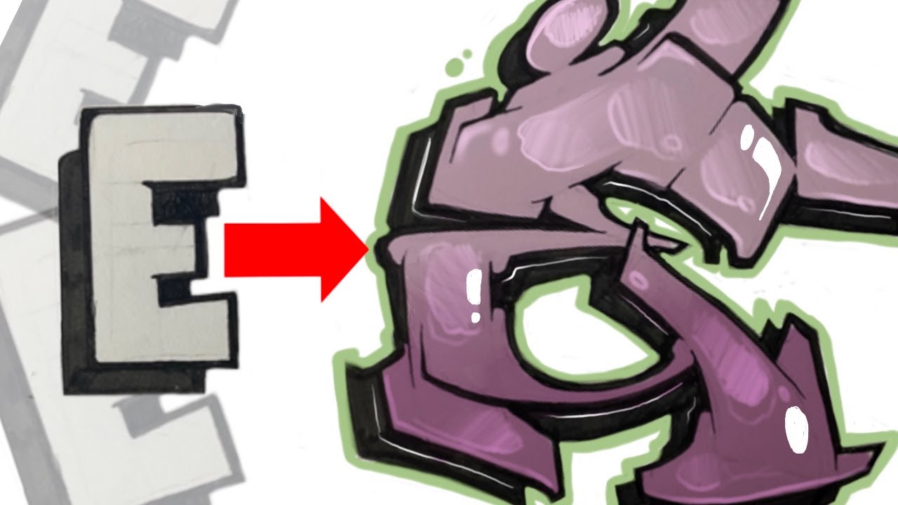 How To Draw Graffiti Letter E