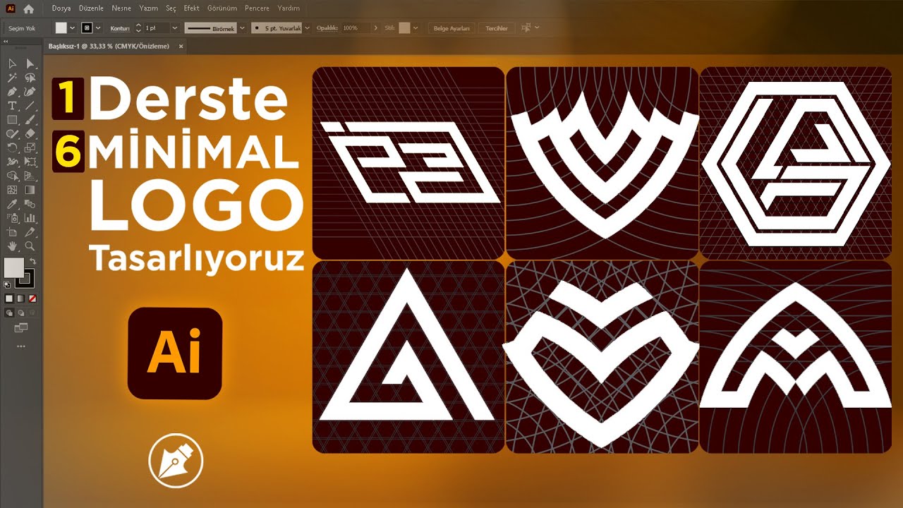 Minimal Logo Tasarımı Nasıl yapılır  ? | Adobe Illustrator cc 2022 Dersleri 15