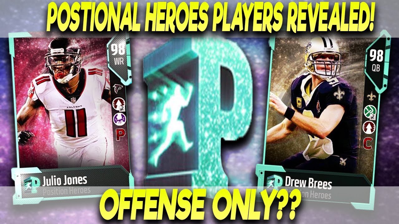 MUT 18 POSITIONAL HEROES REVEALED! 98 JULIO JONES AND BREES! OFFENSE ONLY?| MADDEN 18 ULTIMATE TEAM