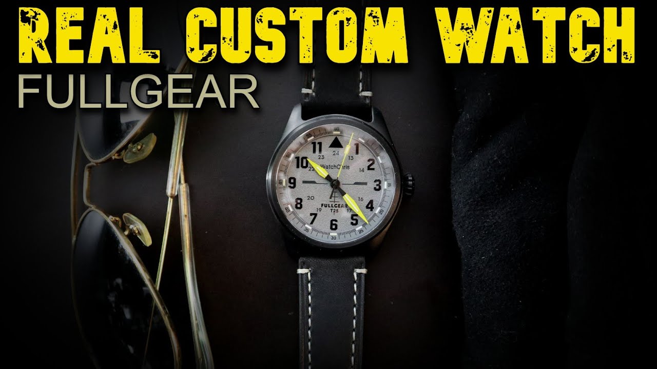 FULLGEAR Customizable Automatic Pilots Watch - With Custom Tritium Tubes - Big Pilots Watch